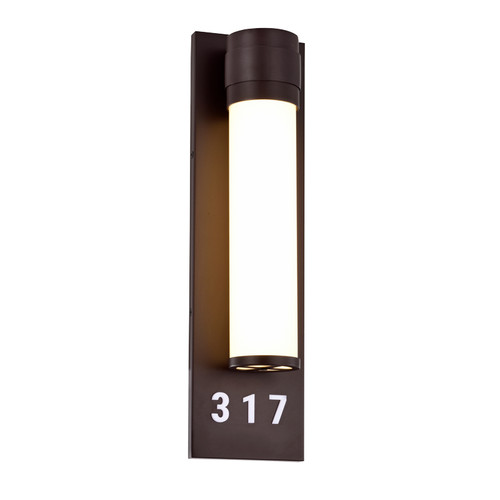 Sunpark Electronics, LED Hotel Room Number Lighting Sconce, W210D, Oil Rubbed Bronze, Frosted Glass, 3000K