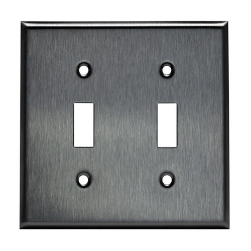 Commercial 2-Gang Toggle Wall Plate Stainless Steel