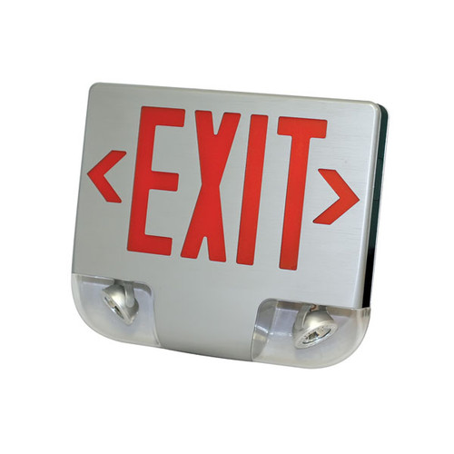 Single Face Die-Cast Aluminum LED Exit & Emergency Combo