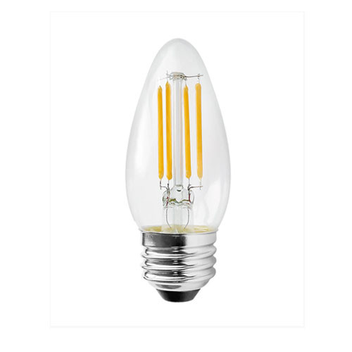 2 Watt Dimmable LED Torpedo Filament Candle Lamp, 2 Pack