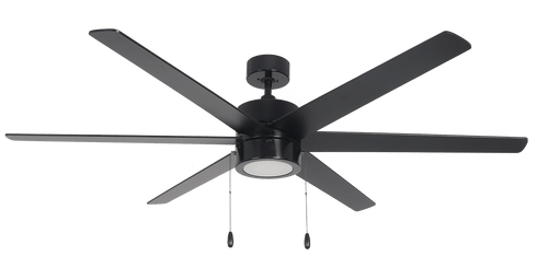 60-Inch 6-Blade Sweep Ceiling Fan,  Aldea Series, Integrated LED Light Kit, Black