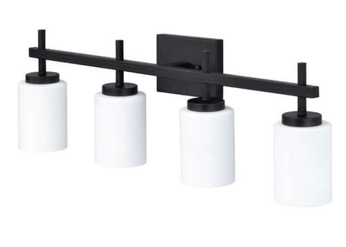 4-Light A19 LED Vanity Light, Matte Black