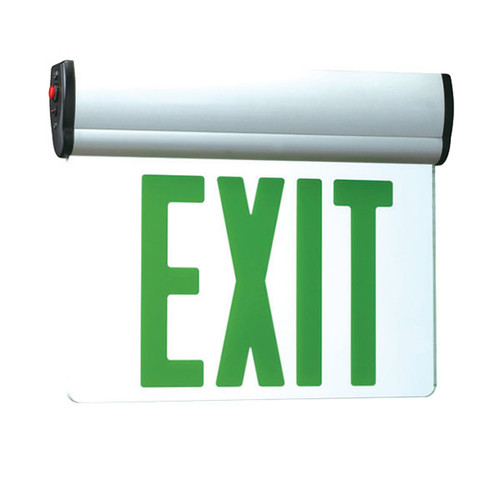 RXL17 Series, Green LED Edge-lit Exit Sign with White End Caps