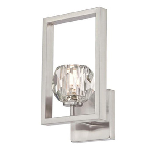 Zoa, 1 Light LED Wall Fixture, Brushed Nickel Finish, Crystal Glass