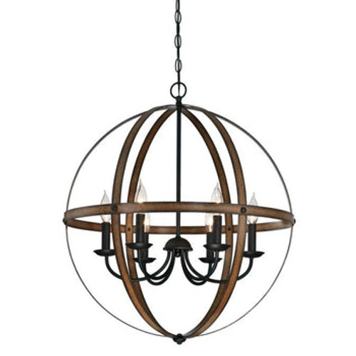 Westinghouse Lighting, Stella Mira Series, 6-Light Chandelier, Barnwood and Oil Rubbed Bronze Finish