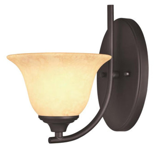 Kings Canyon, 1 Light Wall Fixture, Oil Rubbed Bronze Finish, Burnt Scavo Glass