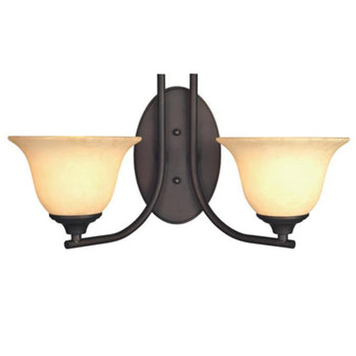 Kings Canyon, 2 Light Wall Fixture, Oil Rubbed Bronze Finish, Burnt Scavo Glass