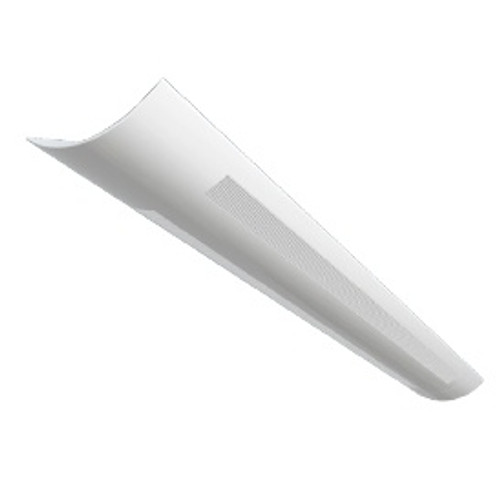 Perforated LED Pendant Mount Linear, 40W, Medium Output, Matte White, 4ft, Bull Nose End Caps