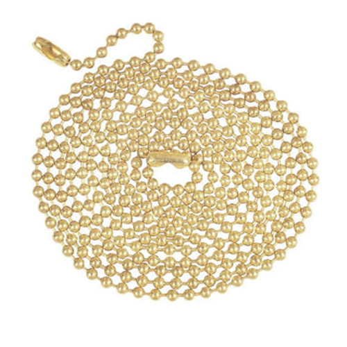 5Ft. Beaded Chain with Connector, Brass Finish