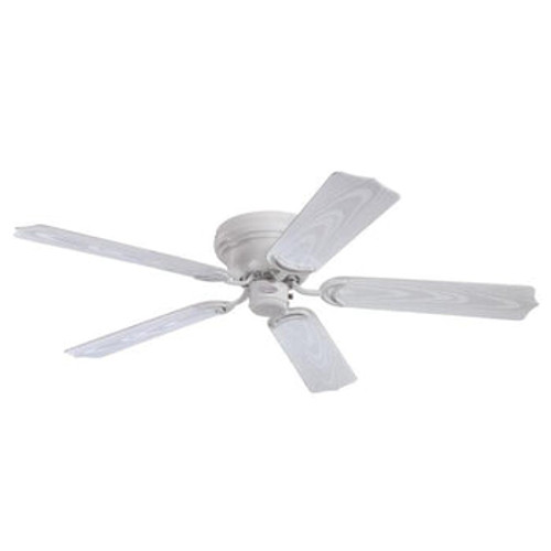 Contempra Ceiling Fan, 48 in., White Finish, White ABS Blades, Large Room up to 15x15, Pull Chain