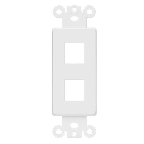 Decorator Adapter 2-Port Keystone Plate, Thermoplastic, White