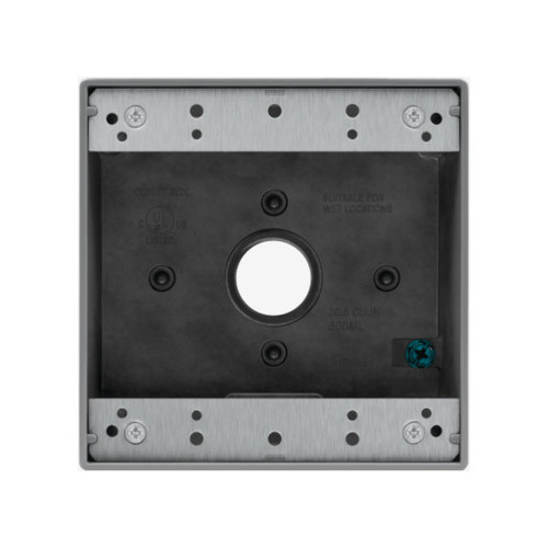 Weatherproof Outlet Box, 2-Gang, 3-Holes, 1/2 Inch Knockouts