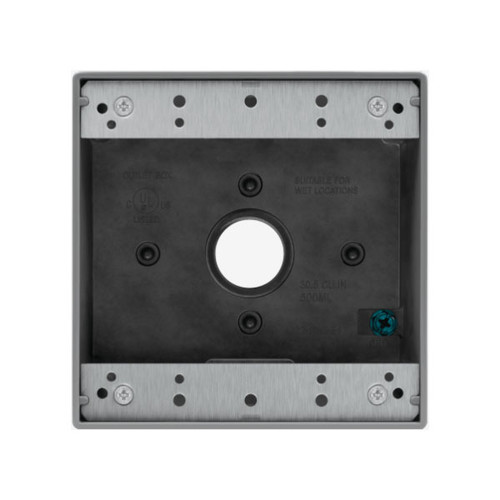 Weatherproof Outlet Box, 2-Gang, 5-Hole, 3/4 Inch Knockouts, Die-Cast Metal