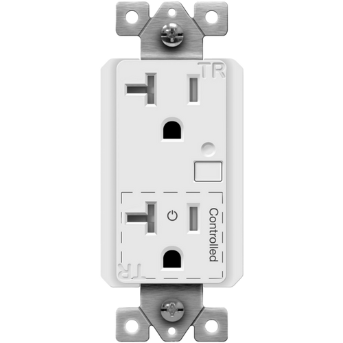 Plug Load Receptacle, 20A 125V AC, Internal Relay, Back Wired Installation