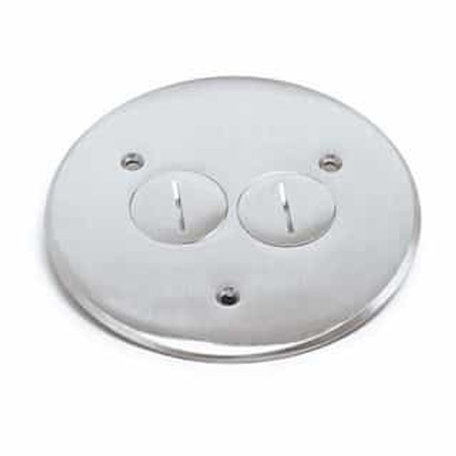 Round Floor Box Kit, 20A Tamper-Resistant Weather-Resistant Duplex Receptacle, Flush, Nickel Finish