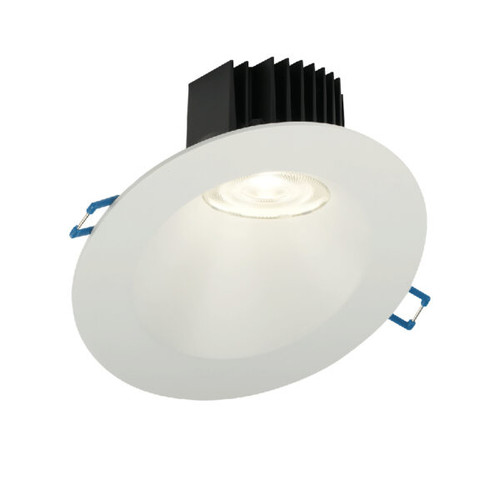 4" Round 30° Sloped Regressed LED, 15W, Dim to Warm 3000K-1800K, White Trim