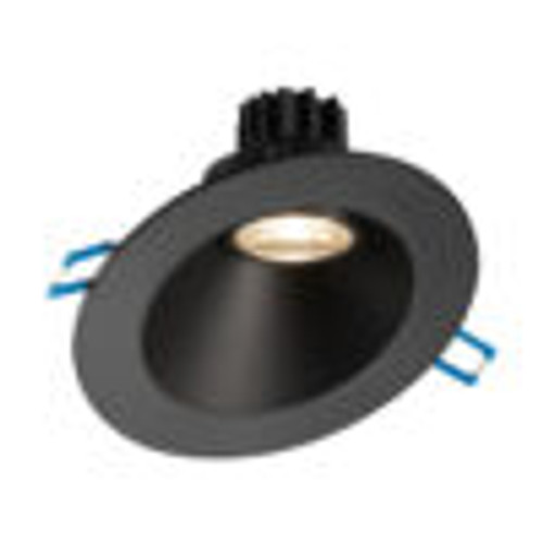 4" Round Sloped Regressed Gimbal LED High Output 11W, Black Trim, Dim to Warm 3000K to 1800K