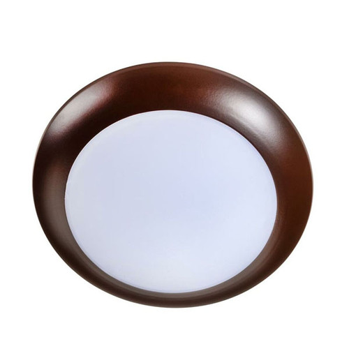 6" 15 Watt LED Surface Mount Disk, Bronze & White