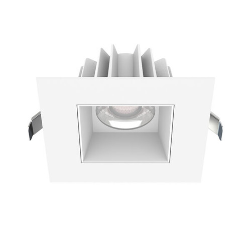 4" Square Recessed LED 15W 5CCT, White, Smooth White Reflector