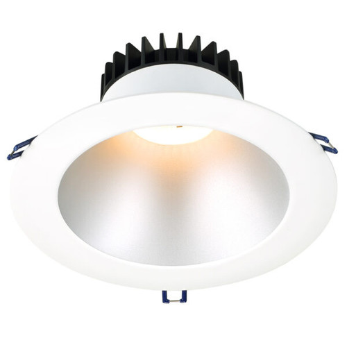 8" Round Deep Regressed LED, 30W, 2700K, Silver Reflector, Black Trim, High Output