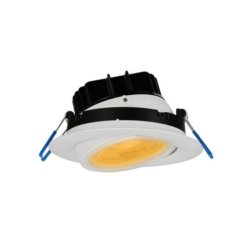 4" Eyeball Round Recessed Gimbal LED, 11.4W, 3000K-1800K Dim to Warm, White