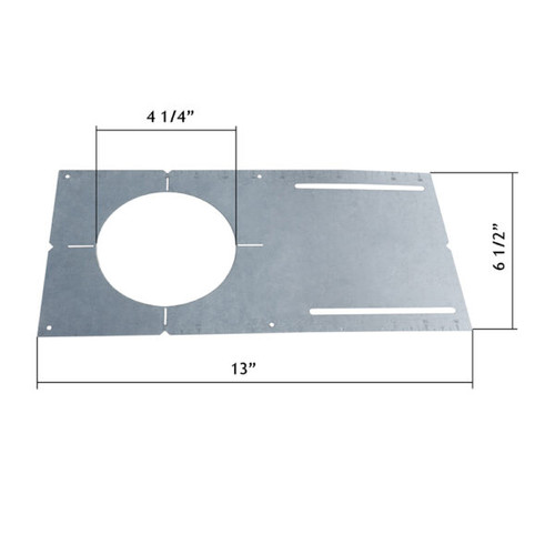 Rough-In Plate, 13" Long, Galvanized Steel, Flat, 4" Models Compatibility