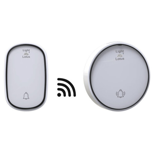 Kinetic Doorbell Set, Plug-In Receiver, Wireless & Batteryless, Waterproof, 38 Melodies, 4 Volume Levels