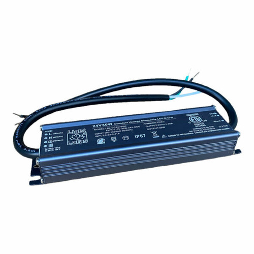 24V Class 2 Power Supply, 30W, Dimmable, Triac Down to 20%, Wet Location IP67