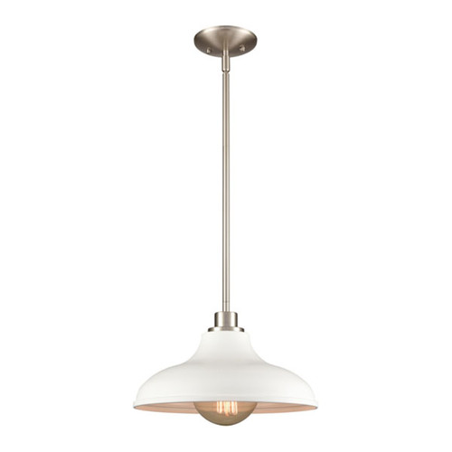 Grenville 13'' Wide 1-Light Pendant - Brushed Nickel with White