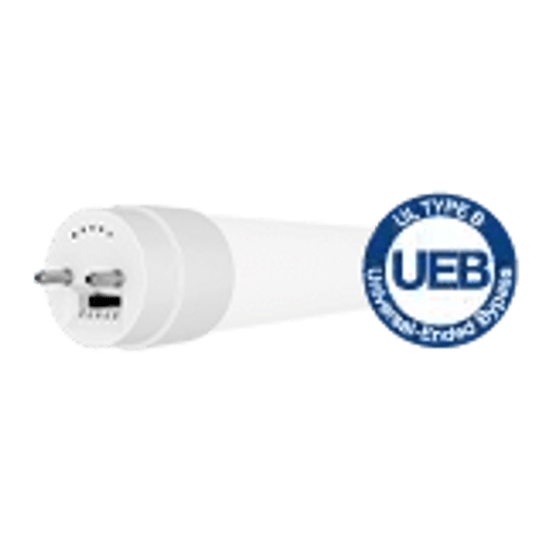 LED T8 Tube, 4ft, Selectable CCT, Universal Bypass, Frosted, Enclosed Fixture Rated