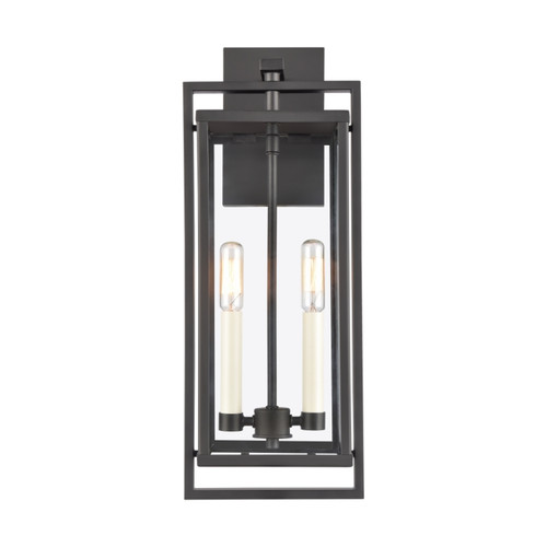 Gladwyn 19.25'' High 2-Light Outdoor Sconce, Matte Black, Clear Glass