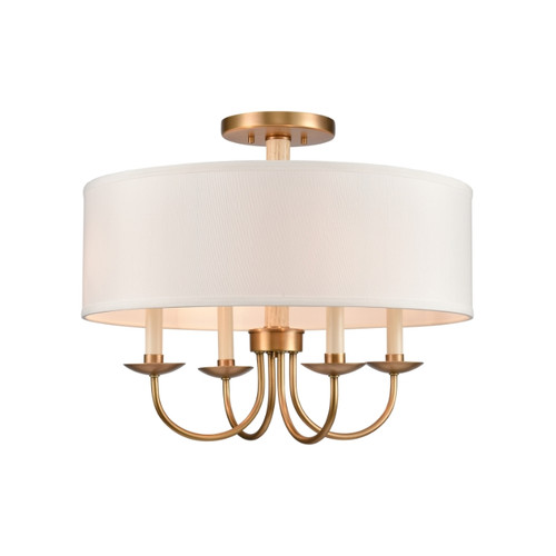 Neville 20" Wide 4-Light Semi Flush Mount, Natural Brass