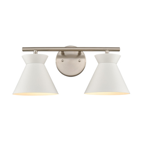 Forme 18" Wide 2-Light Vanity Light, Brushed Nickel Finish, Frosted Glass