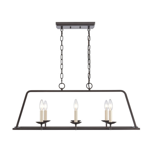 Joanie 34" Wide 6-Light Linear Chandelier - Old Bronze