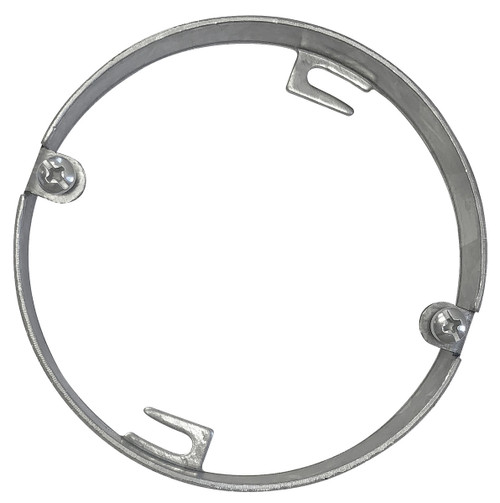 4" Round Pan Box Extension Ring, 1/2" Deep - Drawn, Fixture Ears 3-1/2" O.C.