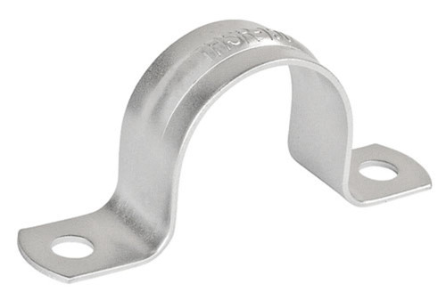 3-1/2" Two-Hole Pipe Strap, Stainless Steel