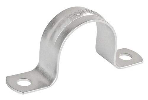 Rigid Two Hole Conduit Strap, Stainless Steel, 4"