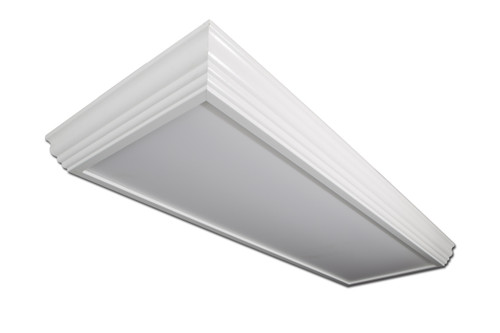 CRWN LED Surface Luminaire, Matte White Acrylic, 1x4, 57W, 5700 Lumens, 0-10V Dimming, White Finish