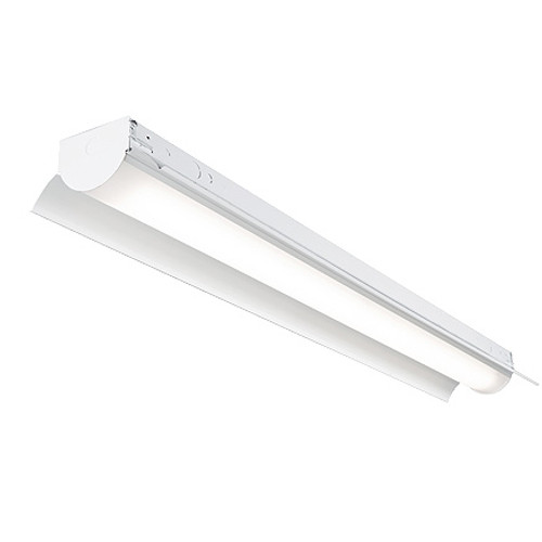 Lensed Industrial Strip, 24" Length, Matte White, 25 Watts, 4000 Lumens, Symmetrical Reflector, Frosted Acrylic Lens