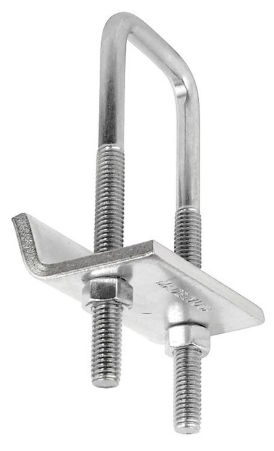 Strut to Beam Clamp with Bolt, Fits 2-7/16" to 3-1/4" Channel, Steel