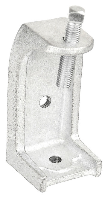 Malleable Iron Beam Clamp, 3-1/8" Jaw Opening, 1/2-13 Threaded Holes