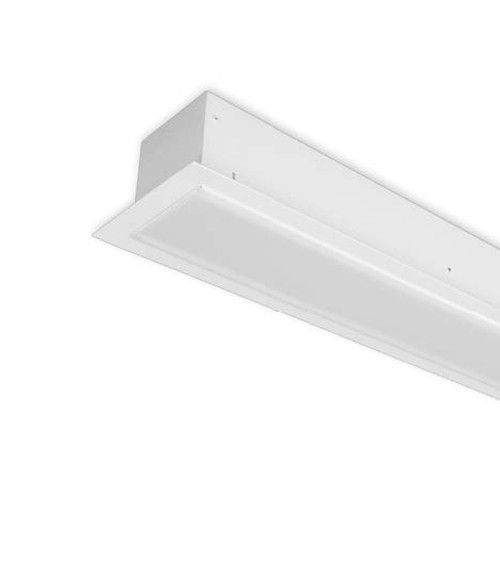 Recessed Mount Linear Fixture, 72L, 72W, 4000K, 80 CRI, Snap-in Frosted Acrylic Lens, Dimmable, White Finish