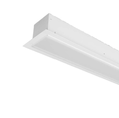 LED Recessed Mount Linear Fixture, Flangeless, Snap-in Frosted Acrylic Lens, 24", 8W, 120-277VAC 0-10V Dimming, White