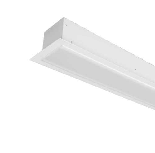 LED Recessed Mount Linear Fixture, Flangeless, 48" Length, 36W, 0-10V Dimming, White Finish