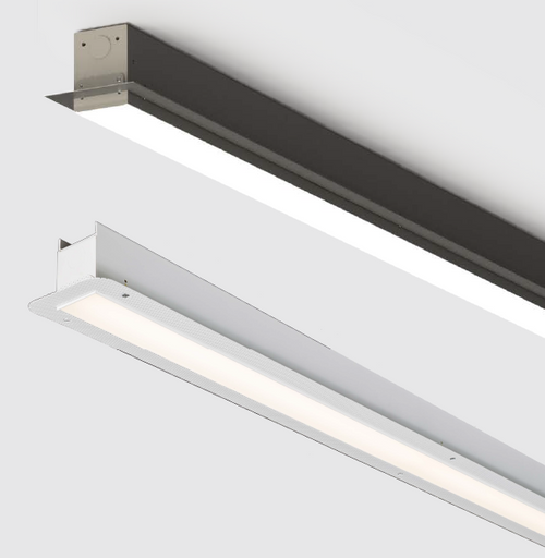 LED Recessed Mount Linear Fixture, 24L, 13W, 1300 Lumens, 0-10V Dimming, White Finish