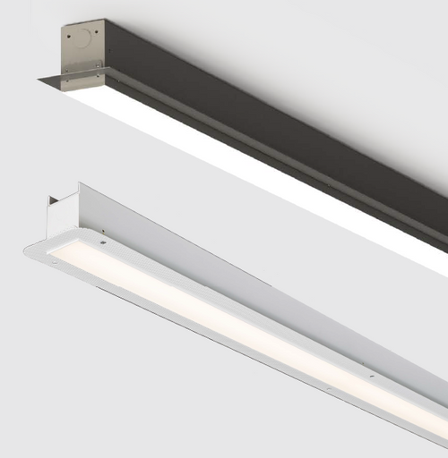 LED Recessed Mount Linear Fixture, Snap in Frosted Lens, 24", 23 Watts, 0-10V Dimming (custom dim level), White Finish