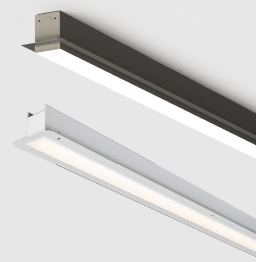 LED Recessed Mount Linear Fixture, Snap in Frosted Lens, 96", 52 Watts, 0-10V Dimming, White Finish
