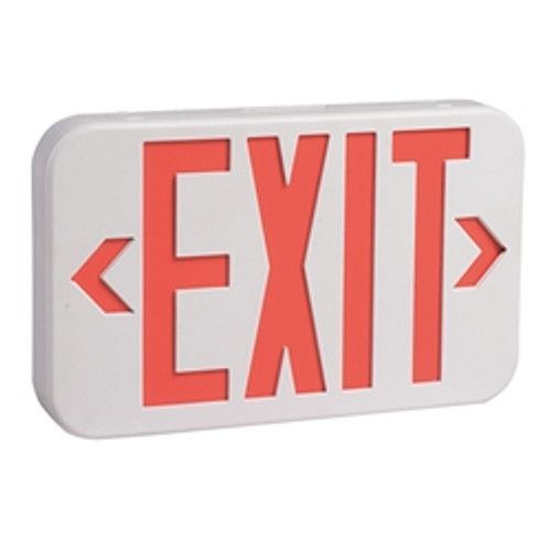 LED Emergency Exit Sign, 120Vac/277Vac, Red Letters