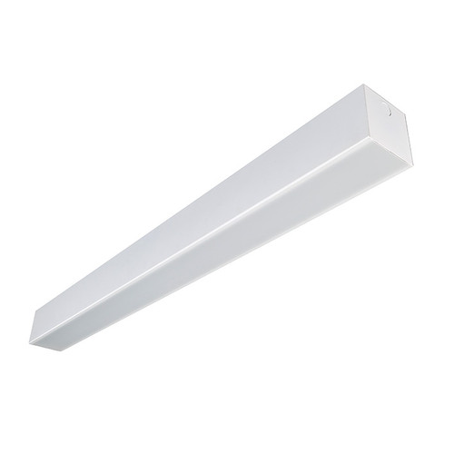 LED Pendant Mount Linear 4" x 4", 96" Length, 96W, Uplight & Downlight, Dimmable, White Finish, Custom Kelvin