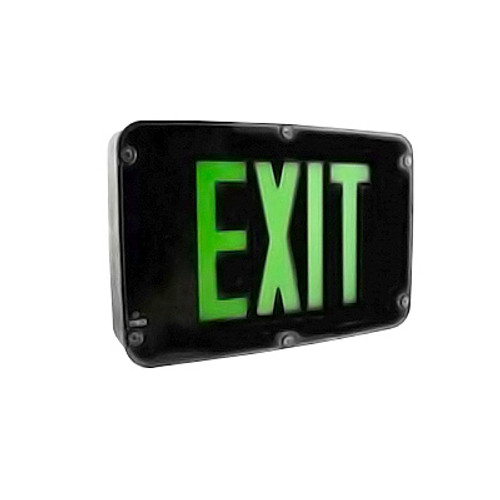 NEMA4X/NSF Exit Sign, Single Face, Green Letter, White Housing, NiCd Battery, Self-Diagnostics